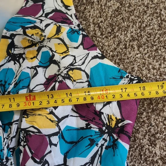Cotton Floral Sleeveless Dress - Multicolor by Jones Studio Size 10 - Picture 5 of 12